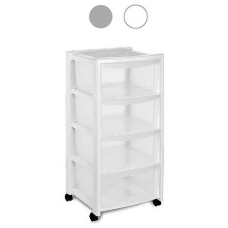 Commode 4 tiroirs 40X40 h 80 Argent Stefanpl