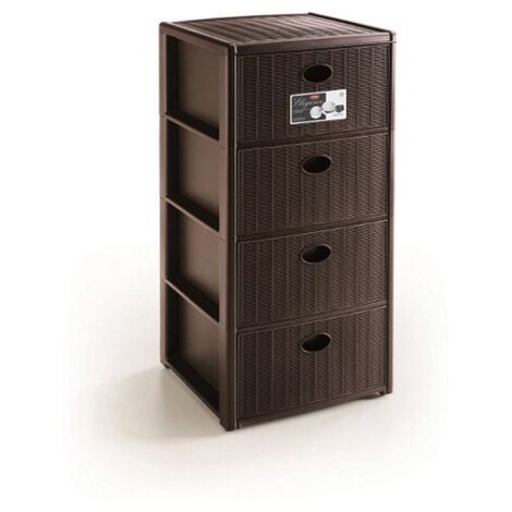 Commode 4 tiroirs 40X40 h 80 Moka Stefanpl