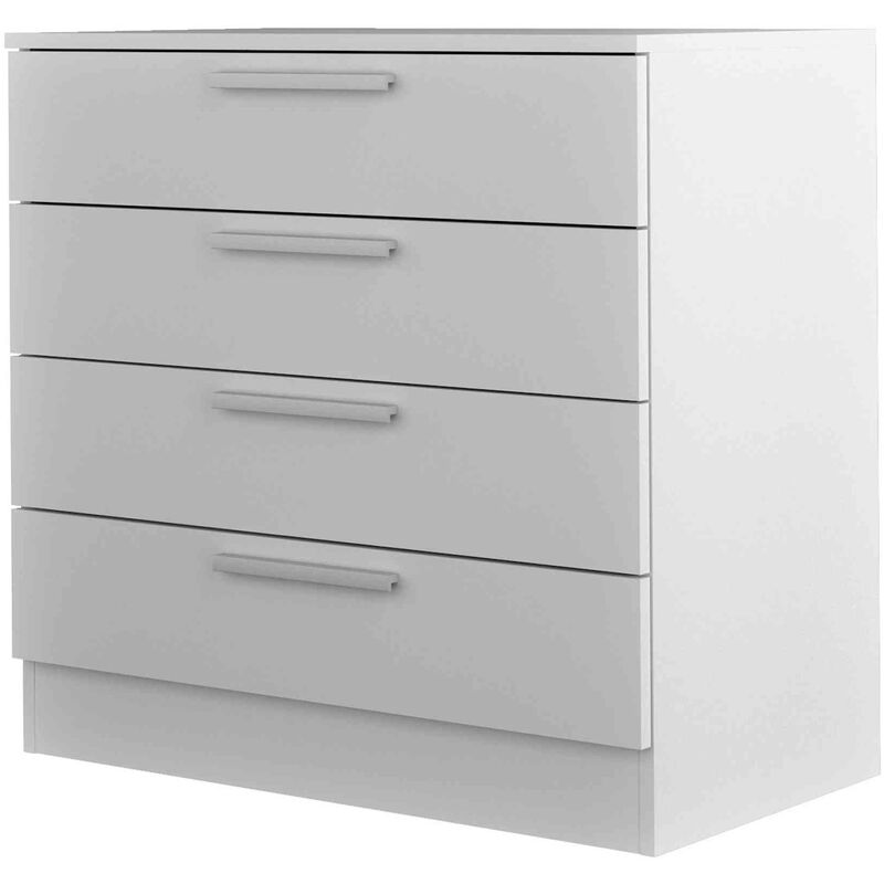 Commode 4 tiroirs en bois blanc - CO9004 - Blanc