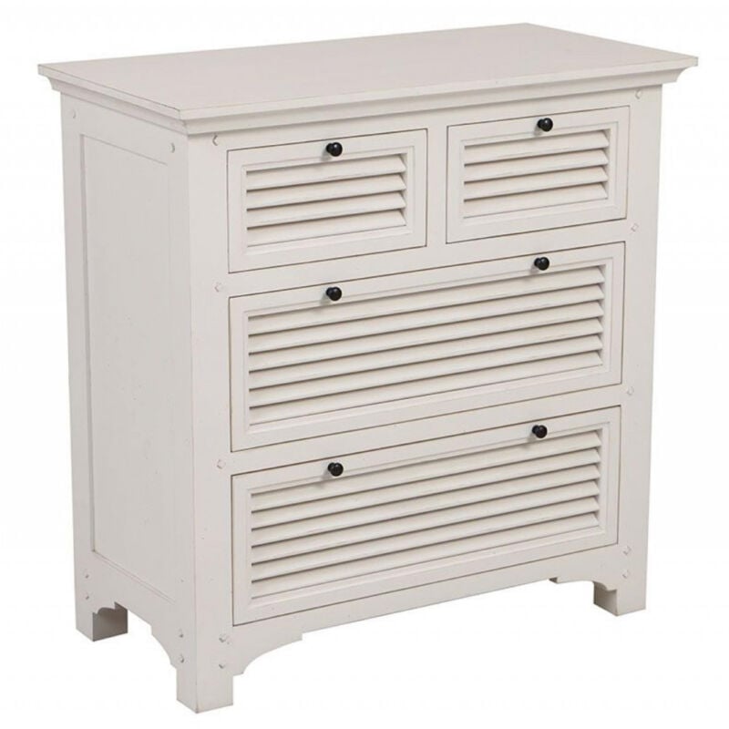 Commode 4 tiroirs - Bois - Blanc - Interior's