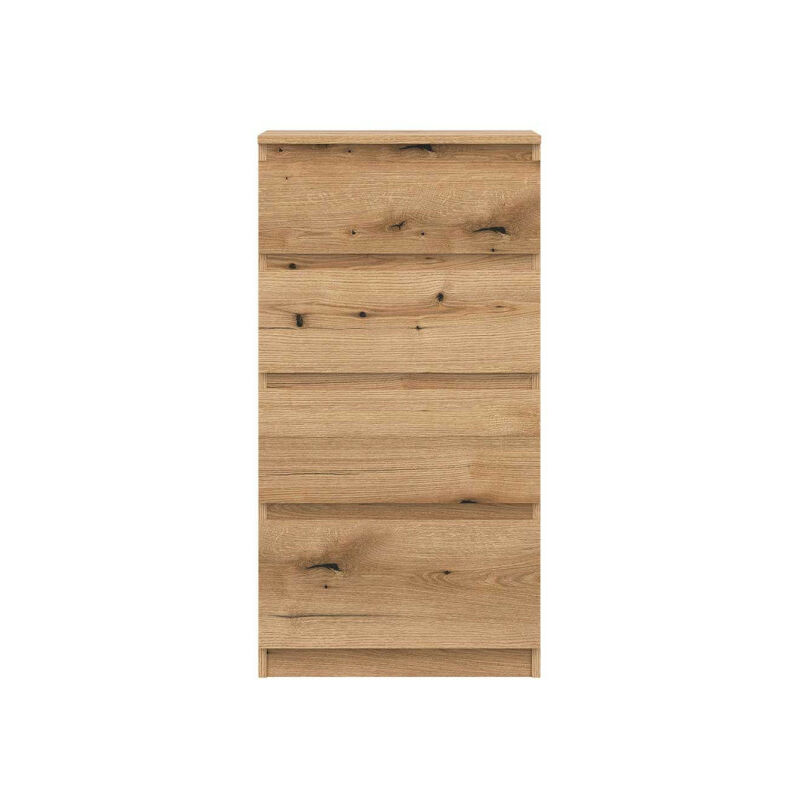 Commode 4 tiroirs Bois clair - QIZ - L 54.5 x l 35 x H 105 cm