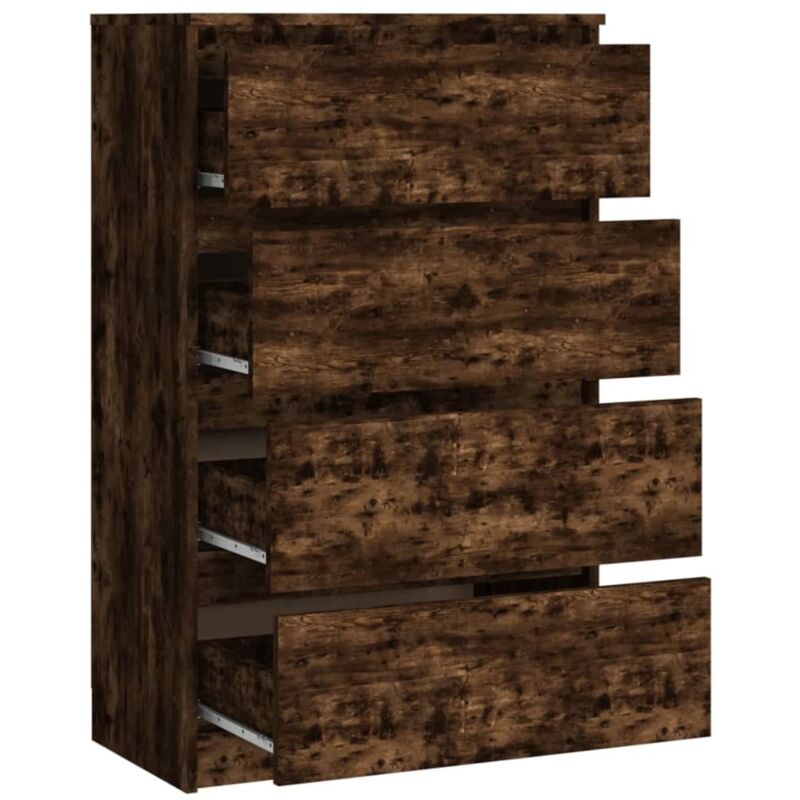 Commode haute 4 tiroirs en bois Agency - Fonctionnalité à votre service-Marron fumé Commode haute 4 tiroirs en bois Agency - Fonctionnalité à votre service-Marron fumé
