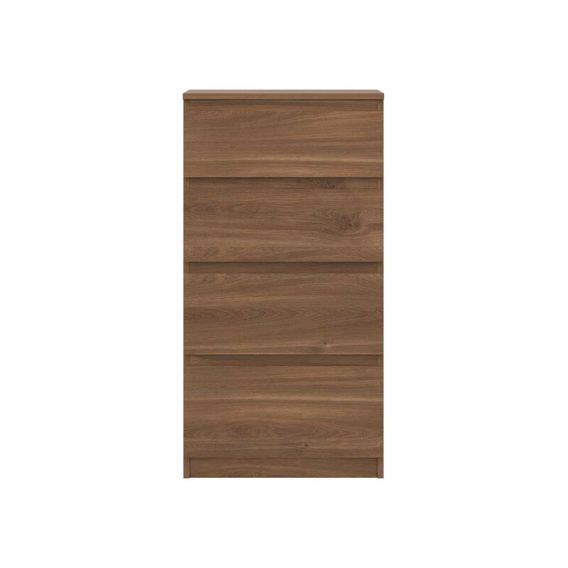 Commode 4 tiroirs Bois marron - QIZ - L 54.5 x l 35 x H 105 cm