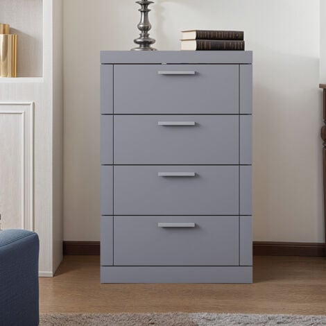 Commode 4 tiroirs, Buffet et enfilade,Buffet GALANO Kimberley – 59.6cm L X 35.2cm W X 91.6cm H – Meuble de Salon Moderne - Couleur gris froid
