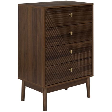 Commode 4 tiroirs effet noyer TIFFANY