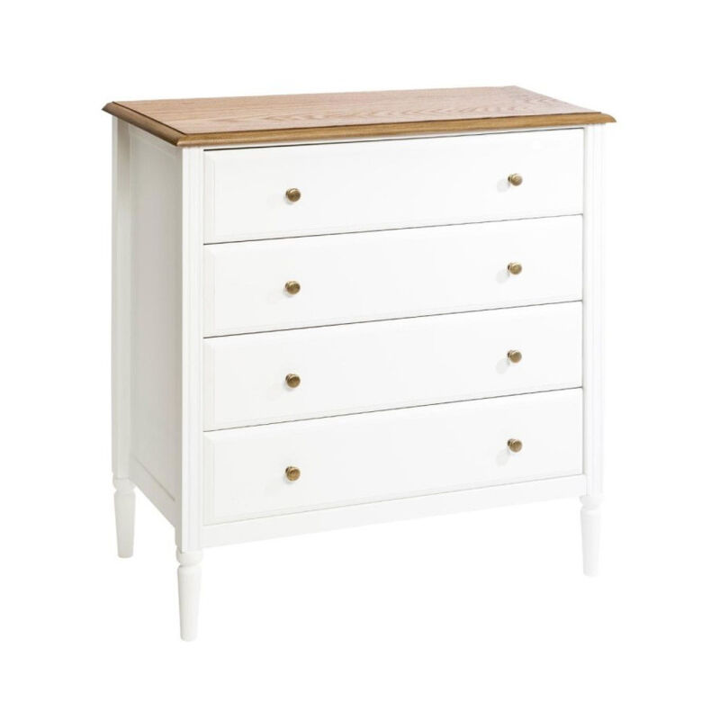 Atmosphera - Commode 4 Tiroirs en Bois 'Solen' 85cm Blanc