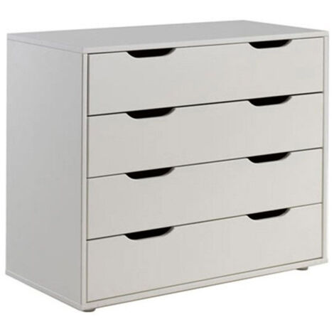 Commode 4 Tiroirs Enfant "Pino" 86cm Blanc