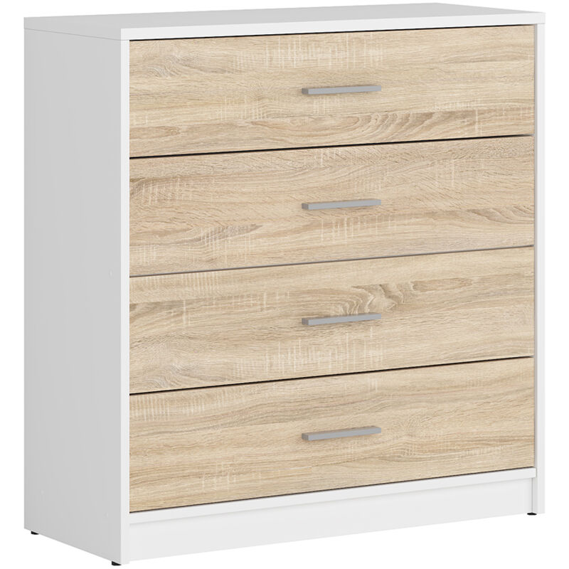 Commode 4 tiroirs Ewen Blanc et Bois