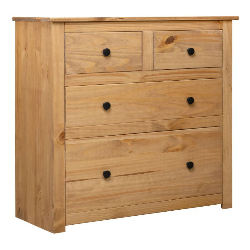 Commode 4 tiroirs pin massif clair Iris Commode 4 tiroirs pin massif clair Iris