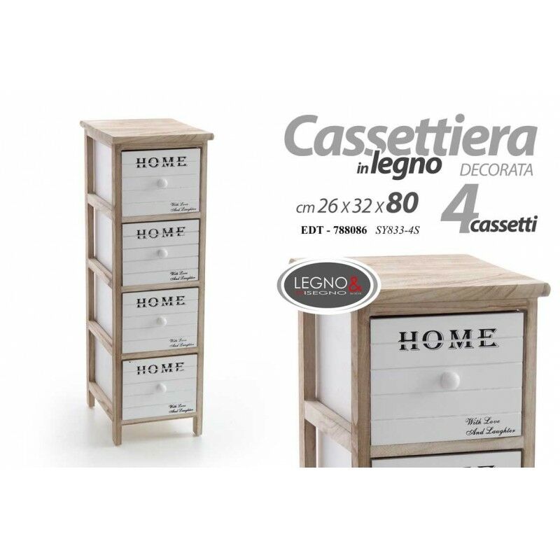 Commode 4 tiroirs polyvalente Home cm 26 x 32 x 80 h