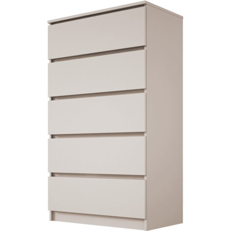 Commode : 5 tiroirs, cachemire, 70 × 124 × 39 cm