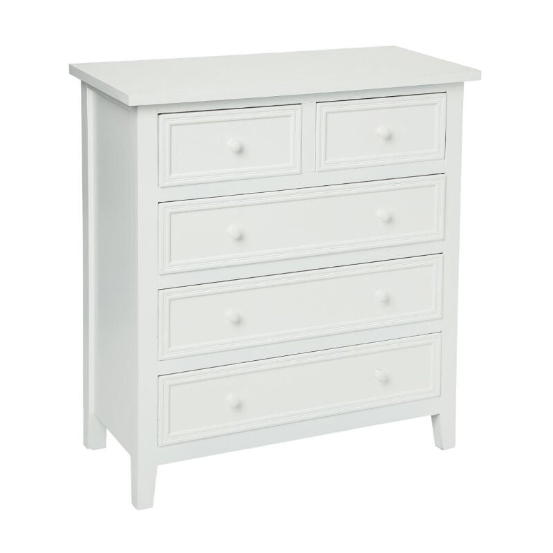 Atmosphera - Commode 5 Tiroirs 'Charme' 81cm Blanc