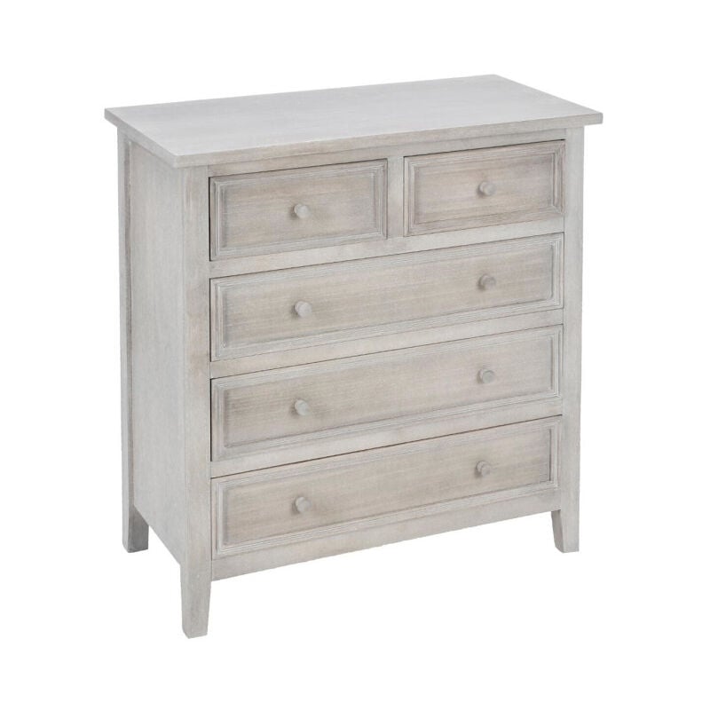 Commode 5 Tiroirs 'Charme' 81cm Naturel