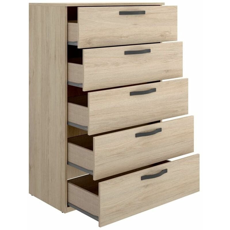 Chiffonnier 5 tiroirs Vasa Naturel 70,4 x 117,1 x 44,7 cm - Naturel