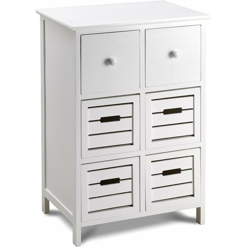 Commode 6 Tiroirs Blanc