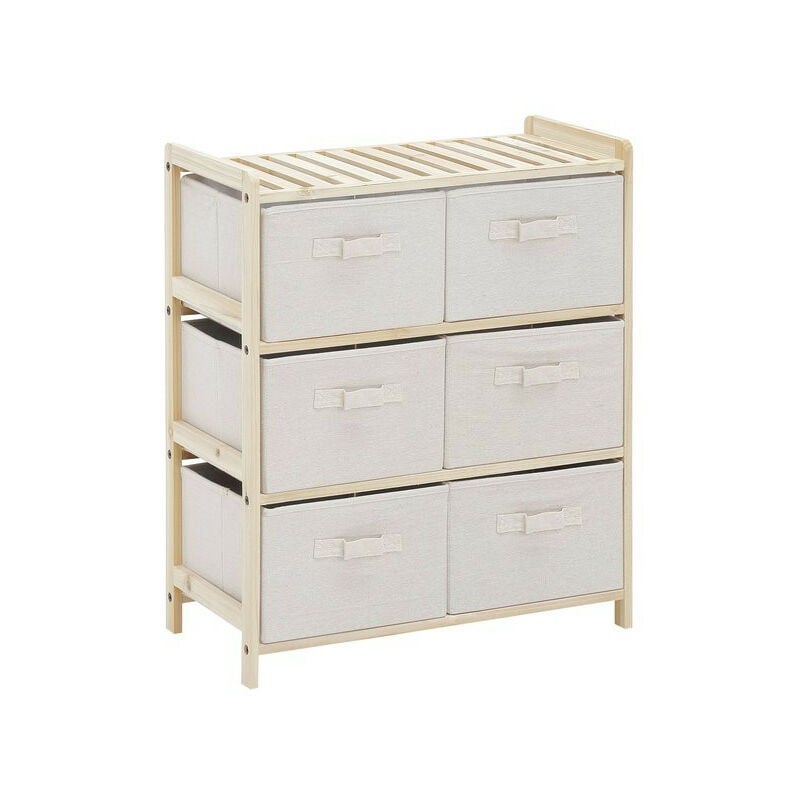 Commode 6 tiroirs agde beige