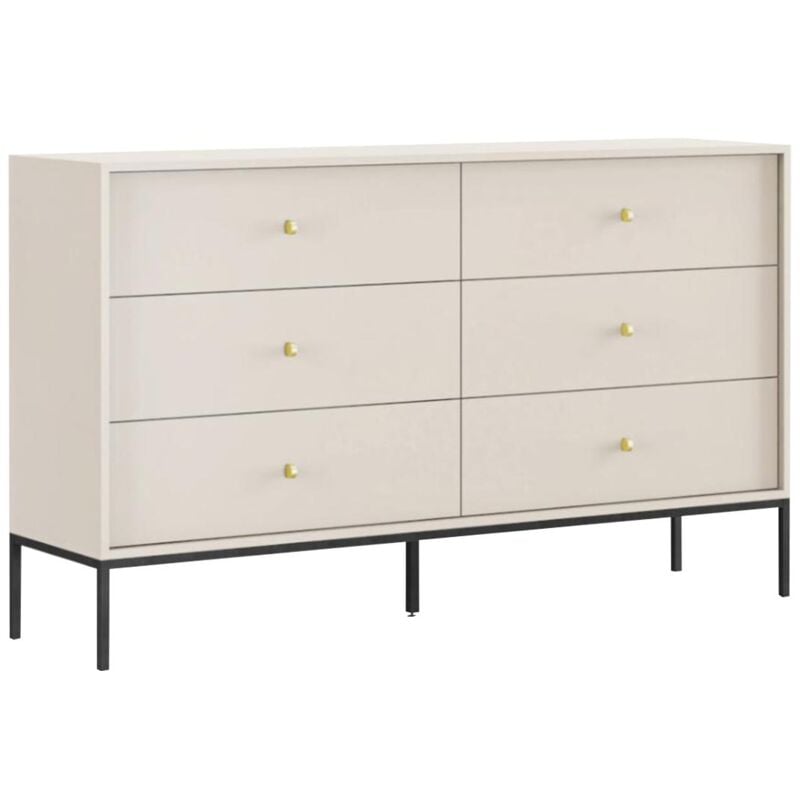 Commode 6 tiroirs - Beige - bogdan