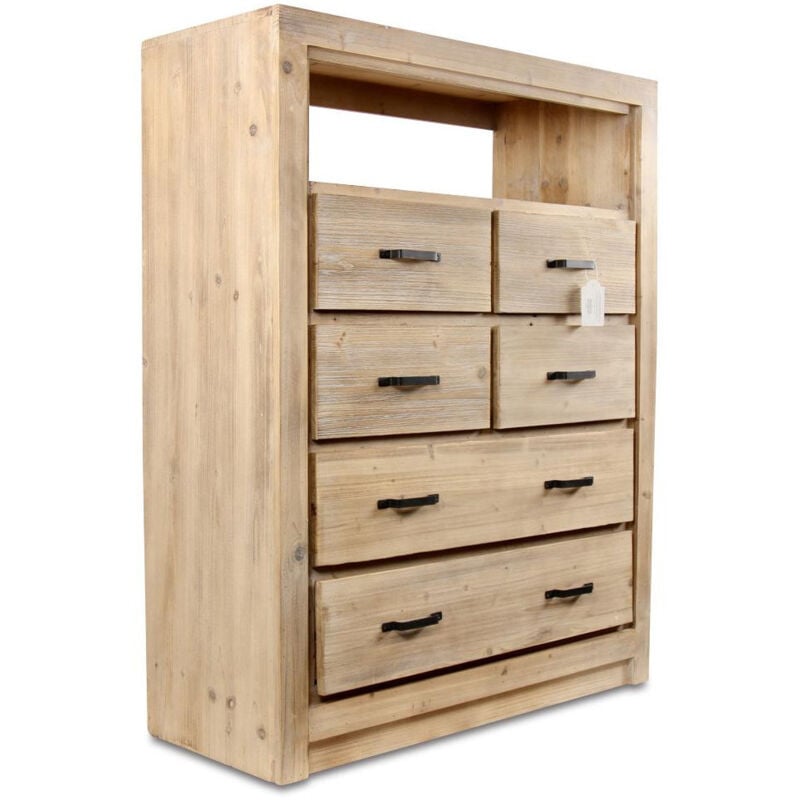 Commode 6 tiroirs naturel - Bois - Naturel - Décoration d'Autrefois