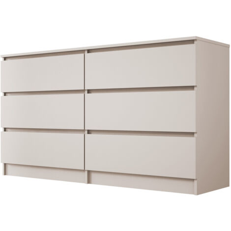 Commode : 6 tiroirs, cachemire, 139 × 79 × 39 cm
