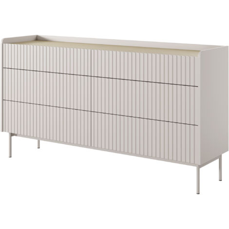 Commode : 6 Tiroirs, Cachemire, 153 × 82.2 × 38cm