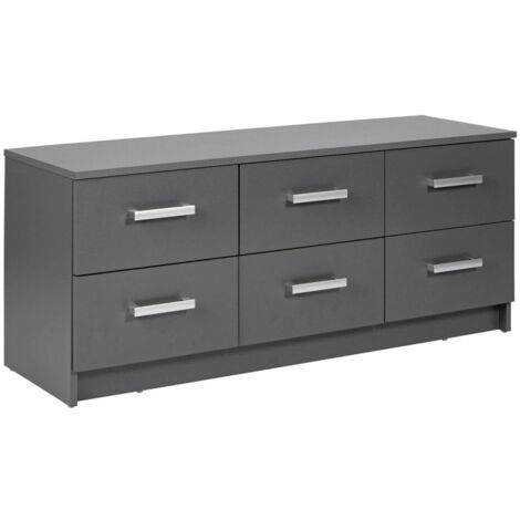 Commode 6 Tiroirs Design "Azio" 122cm Gris