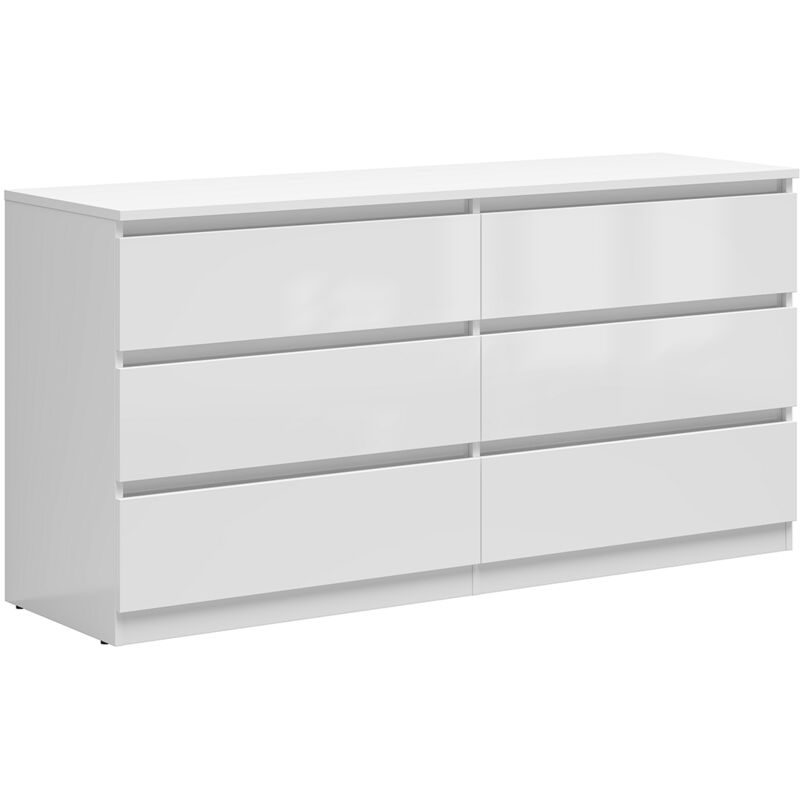 Commode 6 tiroirs Edwin Blanc