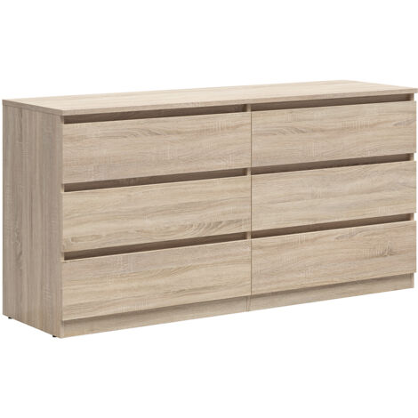 Commode 6 tiroirs Edwin Bois clair