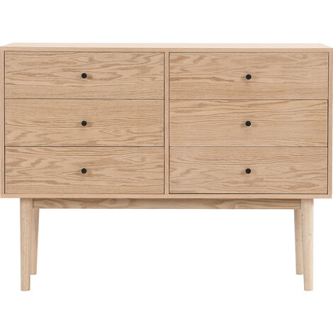 Commode 6 tiroirs en bois 120 cm - Lisa