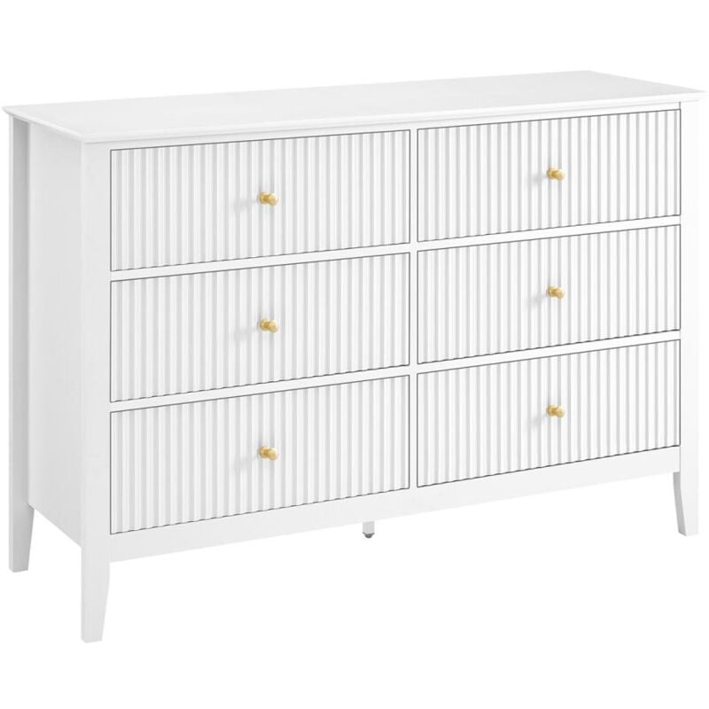 Commode 6 tiroirs en mdf - Blanc - nariva
