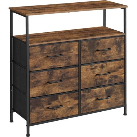 Commode 6 Tiroirs en Tissu avec Poignées