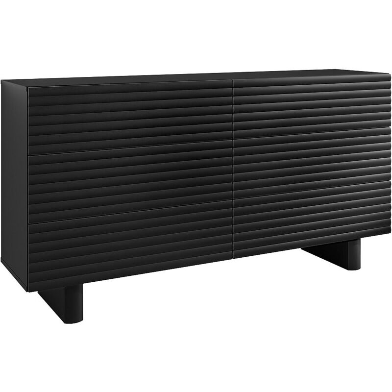 Commode 6 tiroirs - mdf - Noir - ludima