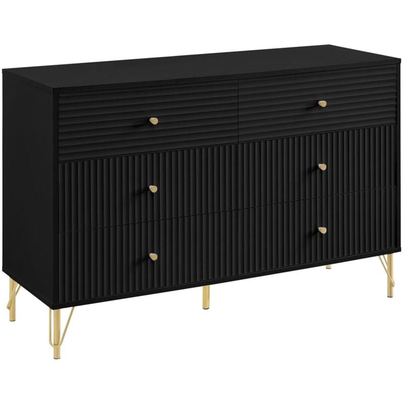 Commode 6 tiroirs - Noir - lureo