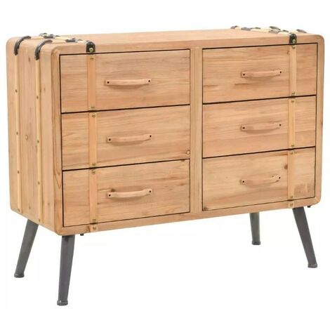 Commode 6 tiroirs pin massif Stylie