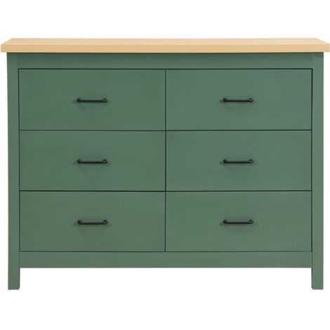 Commode 6 titoirs verte 120 cm - Sana