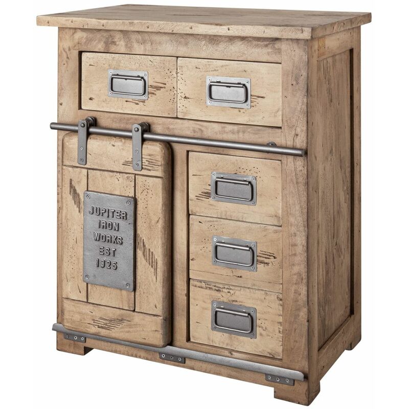 Commode 70x45 Manguier laqué blanchi RAILWAY 311