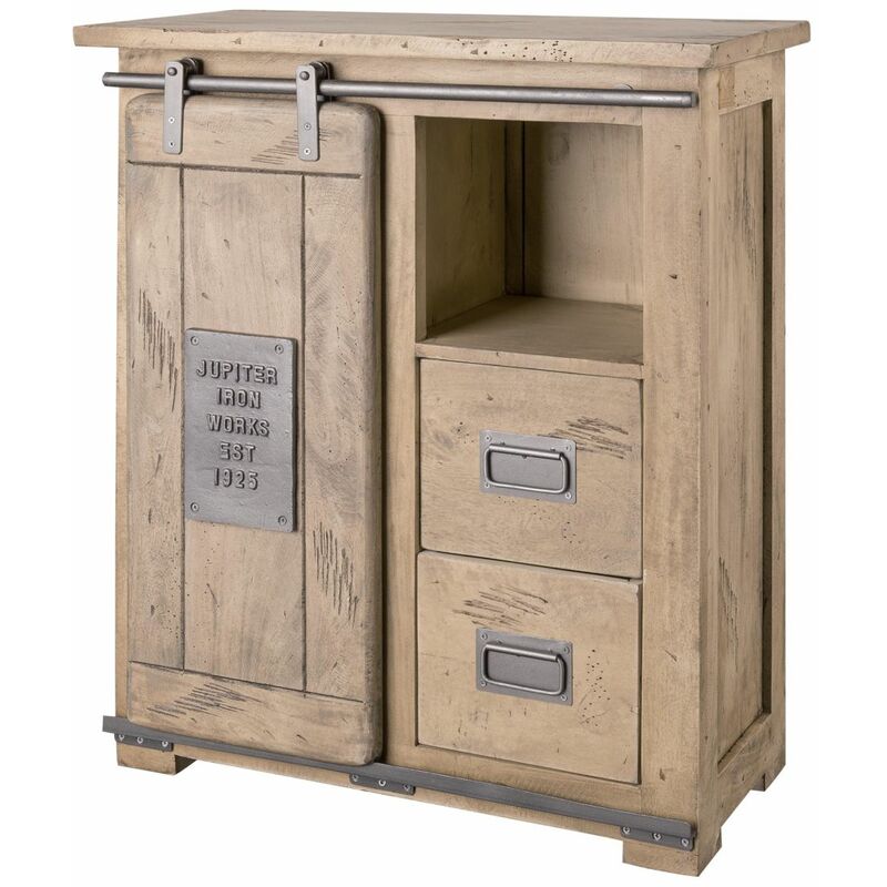 Commode 75x36 Manguier laqué blanchi railway 353