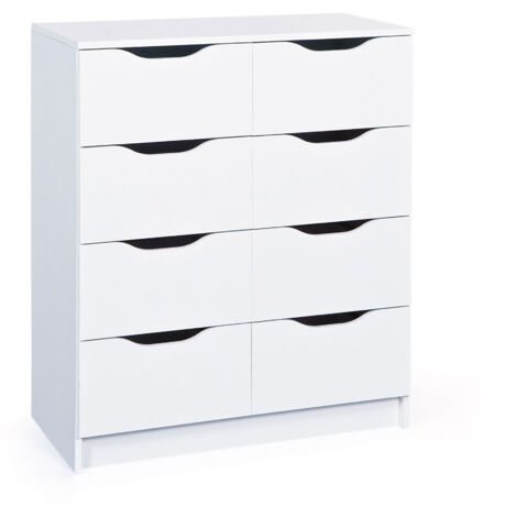 Commode 8 tiroirs 80x91x40 cm blanc - BRUCE