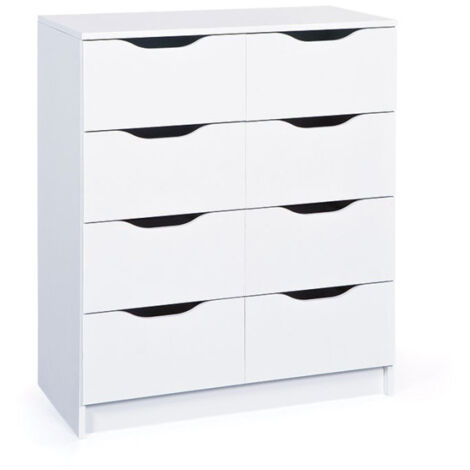 Commode 8 Tiroirs "Tilda" 80cm Blanc