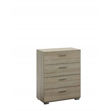 Commode 80 cm SONOMA chambre 4 tiroirs Spacieuse Grande moderne