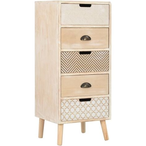 DEVAISE Commode chiffonnier Meuble de Rangement avec 7 tiroirs en Blanche
