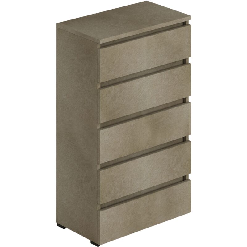 Commode à 5 tiroirs couleur argile 75x127H cm assemblé