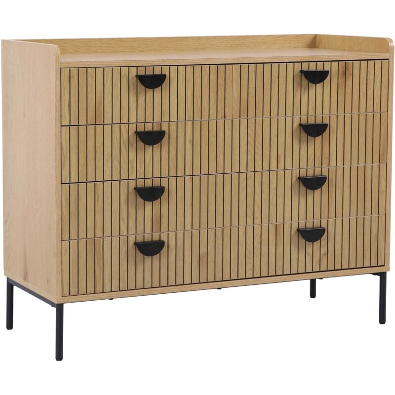 Commode à 5 tiroirs en mdf décor mélaminé bois