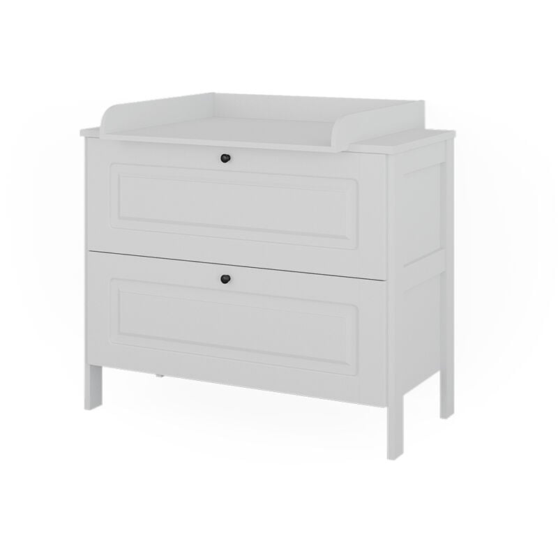 Vitalispa - Commode à langer Ajaton, Blanc, 108 x 98 cm avec 2 tiroirs