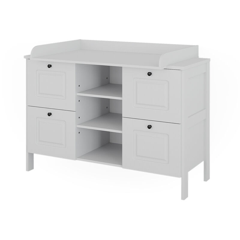 Commode à langer Ajaton, Blanc, 133 x 98.4 cm, Vitalispa