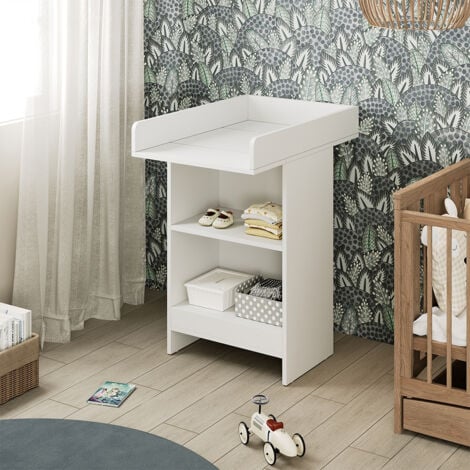 LIVINITY Commode à langer Mona, Blanc, 60 x 103.5 cm avec matelas à langer, Vicco