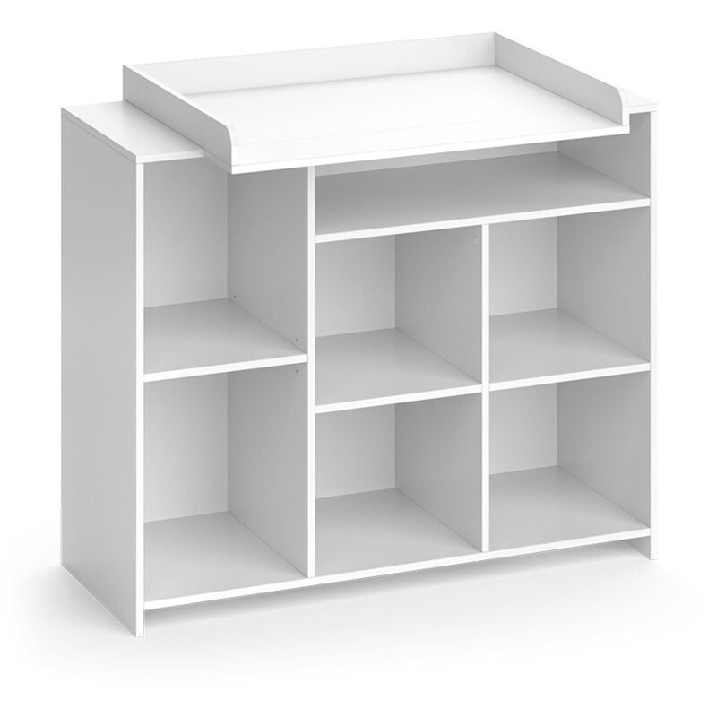 Commode à langer Oskar, Blanc, 113 x 100 cm avec étagères ouvertes Vicco