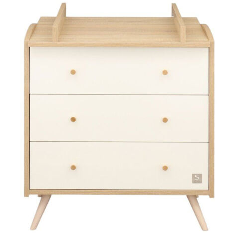 Commode à langer SAUTHON Access 3 tiroirs Blanc Bois - Surface 55,5 x 76 cm
