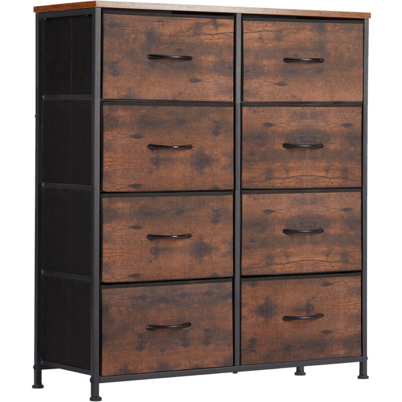 Commode à tiroirs en tissu - buffet - armoire polyvalente - armoire à tiroirs (avec tiroirs à structure métallique en tissu) - pour chambre à coucher