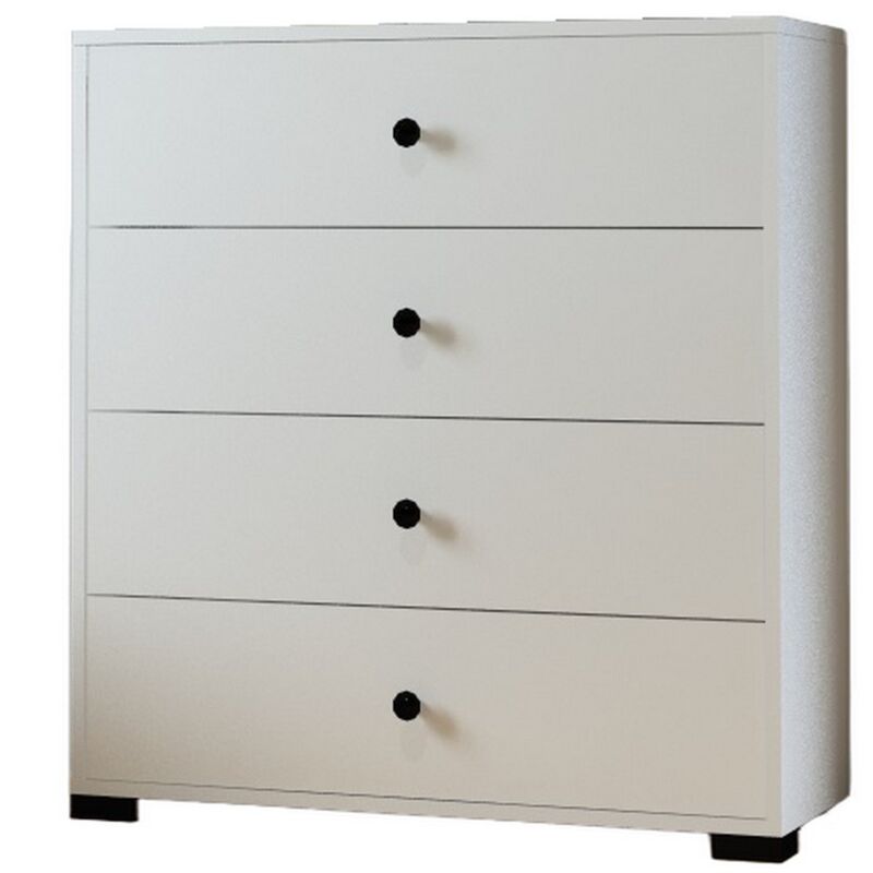 Commode à Tiroirs Madrid, Panneau d'Aggloméré, Blanc, 90,3x33x189 cm