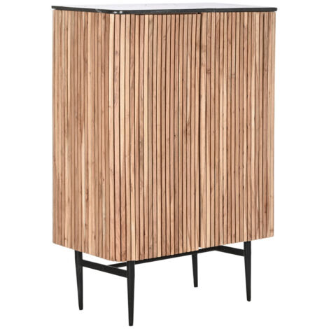 Commode Acacia Marbre 85X45X130 Noir